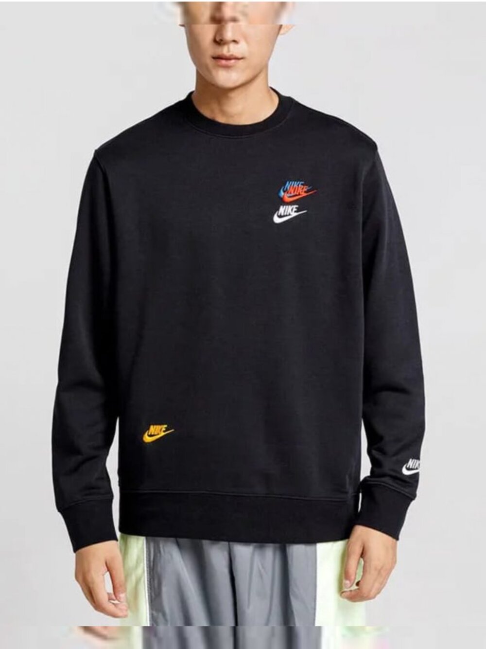 Nike Sportswear Essentials Series Color Block Logo Crew Neck